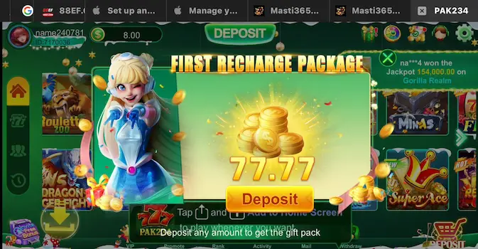 PK234 game Deposit